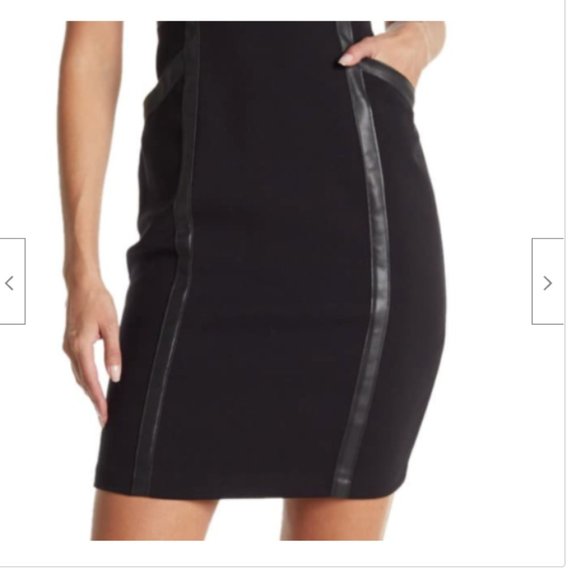 TAYLOR Women's Double Faced  Faux Leather Dress 8 - Picture 4 of 6